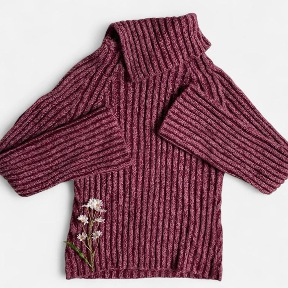 Y2k magenta turtleneck sweater - Picture 2 of 8